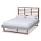 Baxton Studio Luciana Grey Upholstered and Ash Walnut Wood Full Size Platform Bed 164-9416-9422 - alternate 1